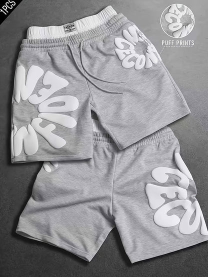 Men's Casual Shorts, Featuring Trendy Foam Print Design. Vintage-inspired Casual Style