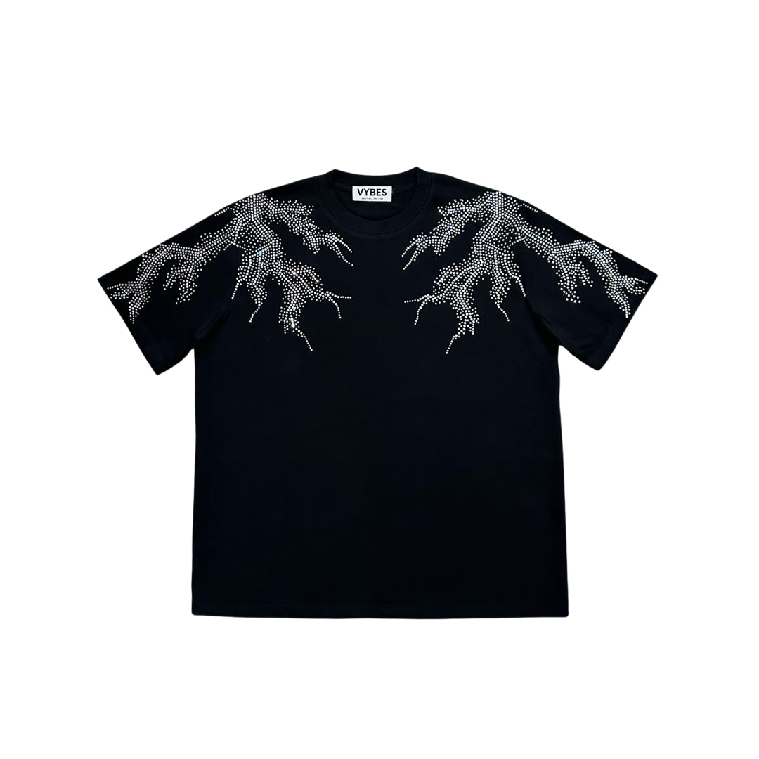 VYBES Rhinestone Lightning Tee