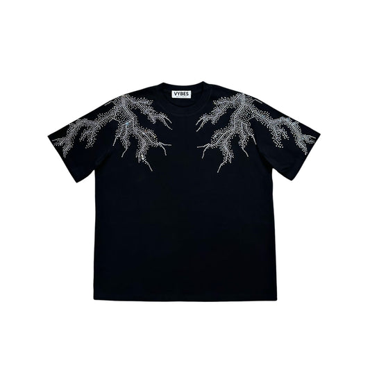 VYBES Rhinestone Lightning Tee