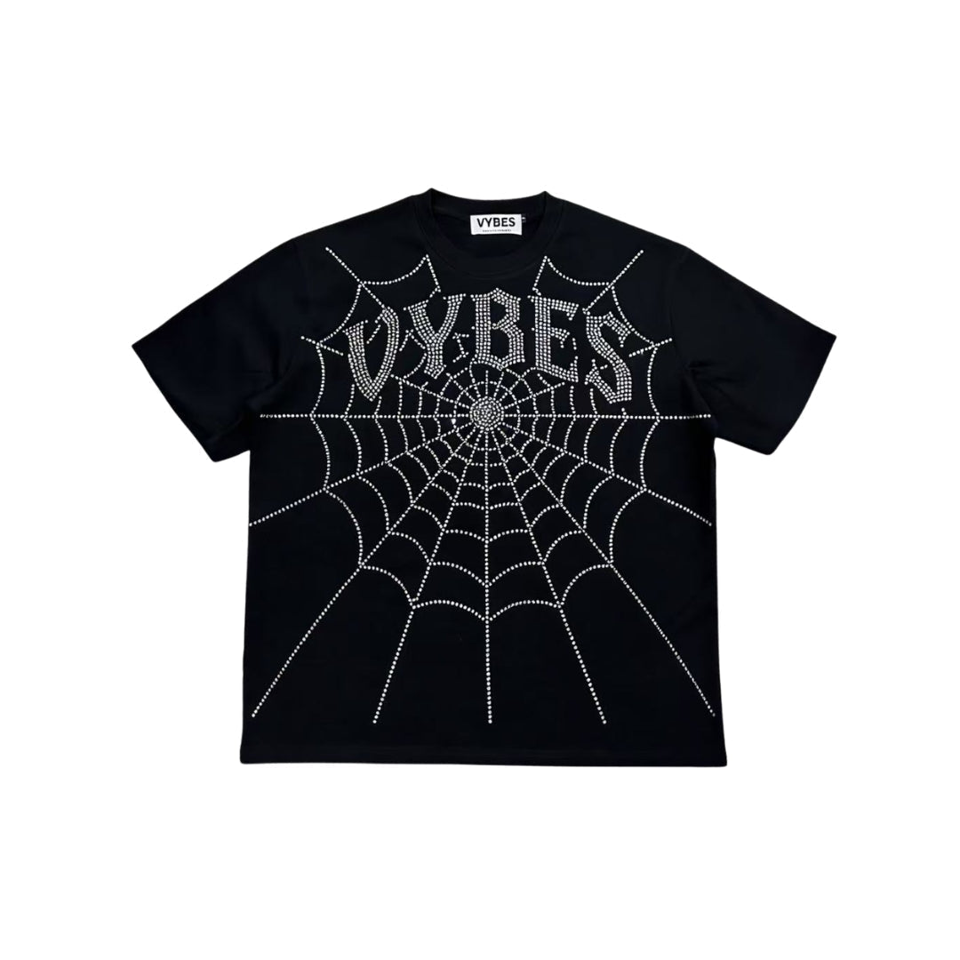 VYBES Rhinestone Web Tee