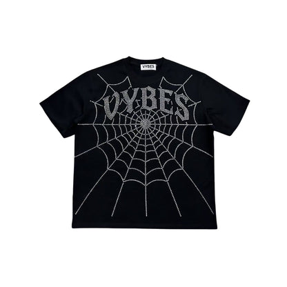 VYBES Rhinestone Web Tee