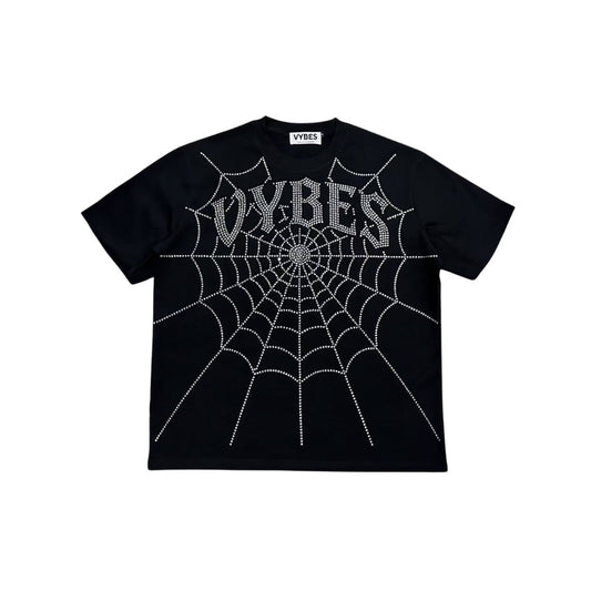 VYBES Rhinestone Web Tee