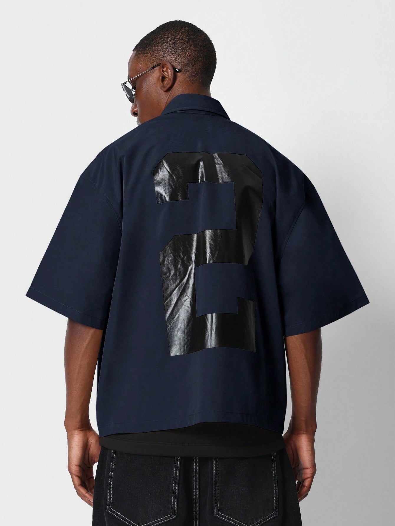 Number graphic zipper Shirt
