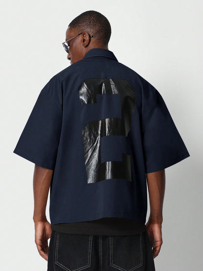 Number graphic zipper Shirt