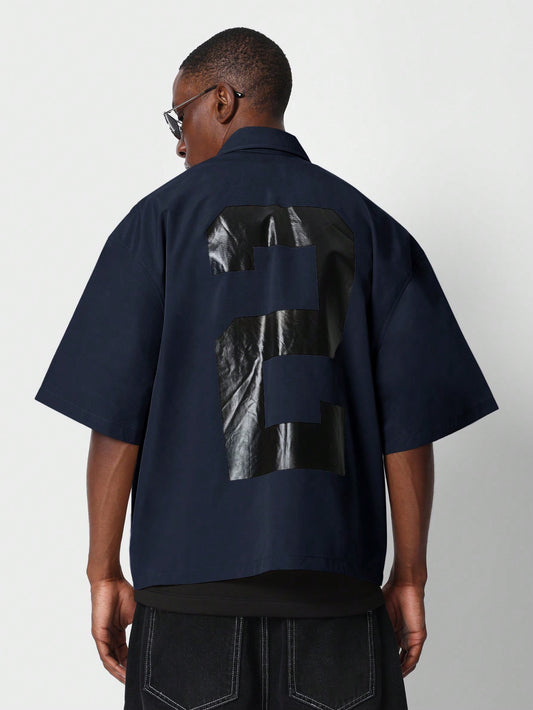 Number graphic zipper Shirt