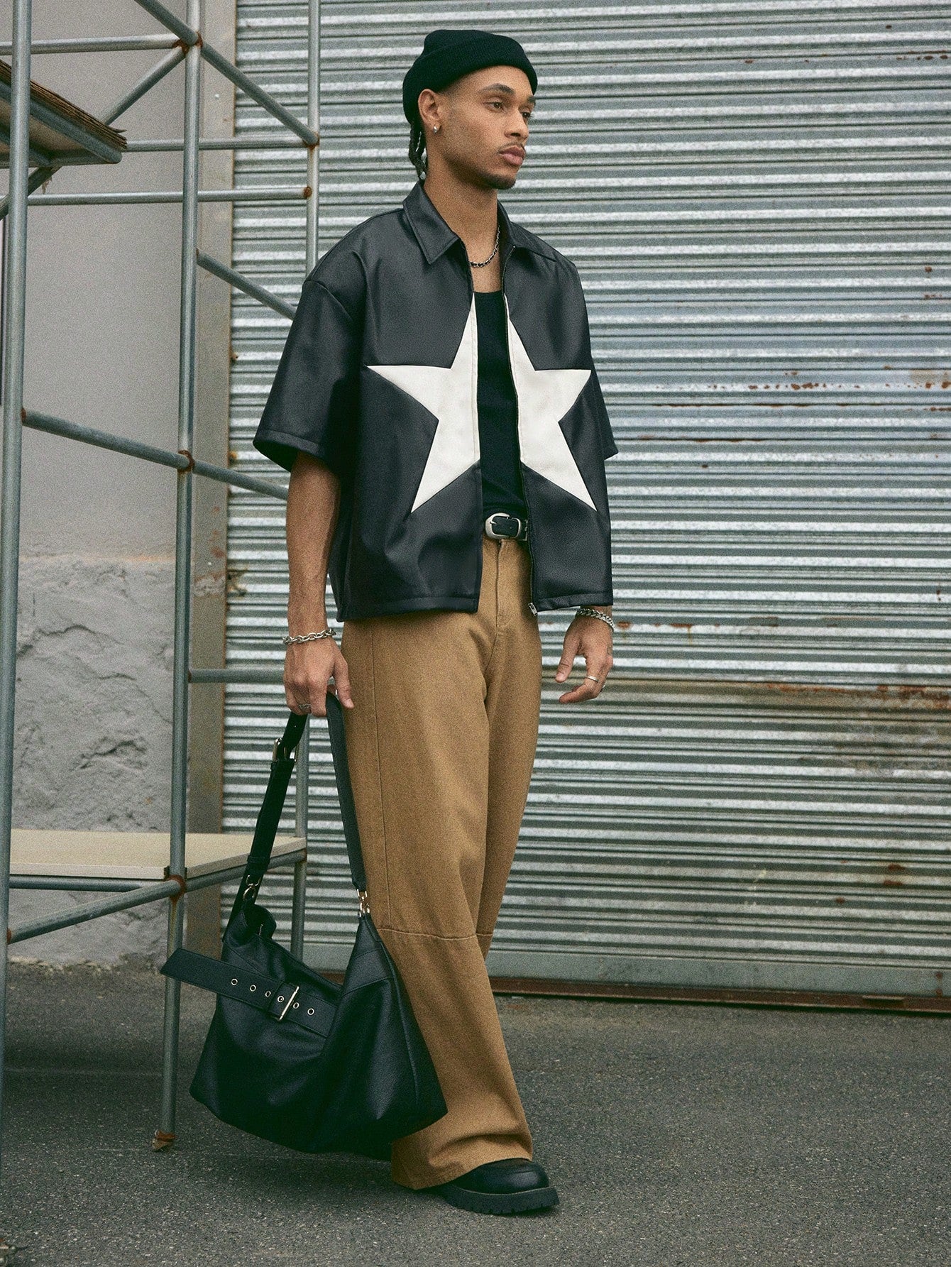 Pentagram front zipper Shirt