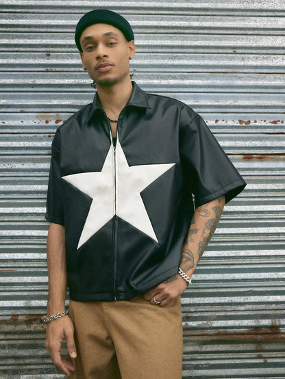 Pentagram front zipper Shirt
