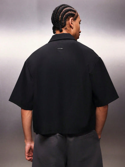 Zip through shirt with detail print