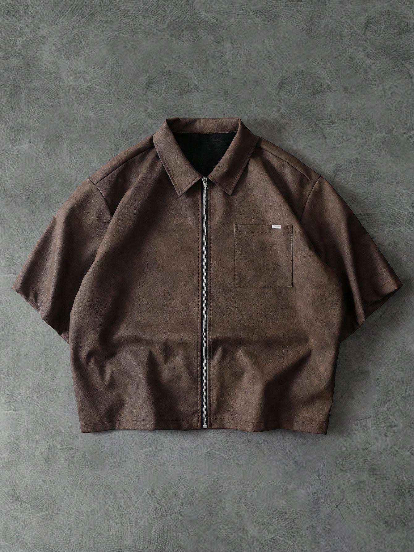 Boxy Fit Zip up Shirt