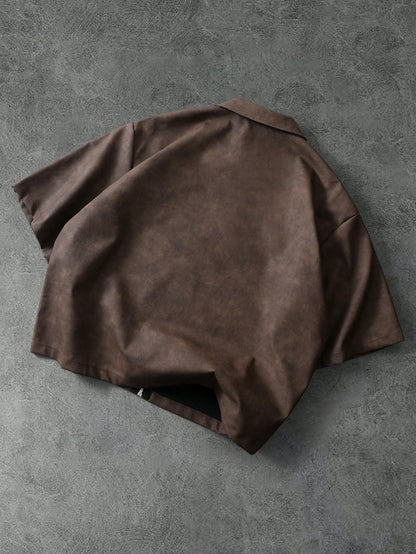Boxy Fit Zip up Shirt