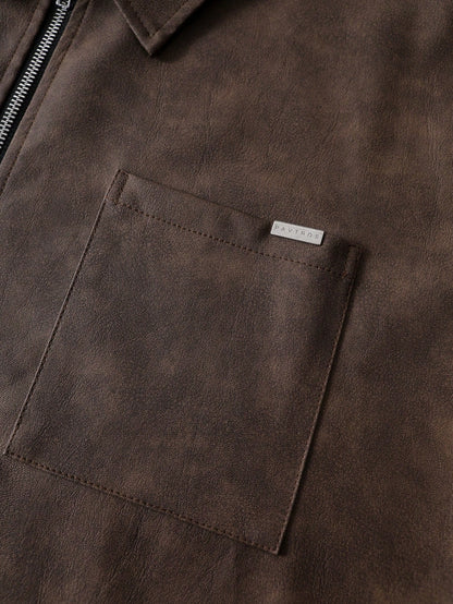 Boxy Fit Zip up Shirt