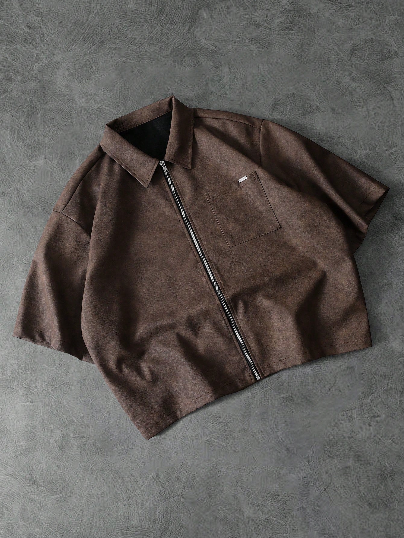 Boxy Fit Zip up Shirt