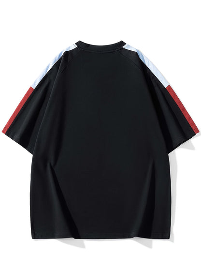 Men's & Unisex American Retro Color-Block Striped T-Shirt