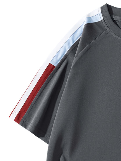 Men's & Unisex American Retro Color-Block Striped T-Shirt