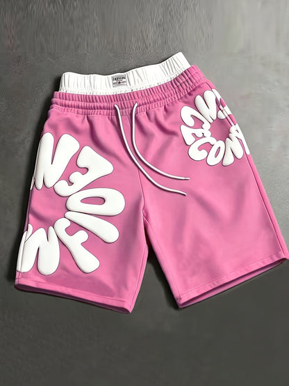 Men's Casual Shorts, Featuring Trendy Foam Print Design. Vintage-inspired Casual Style
