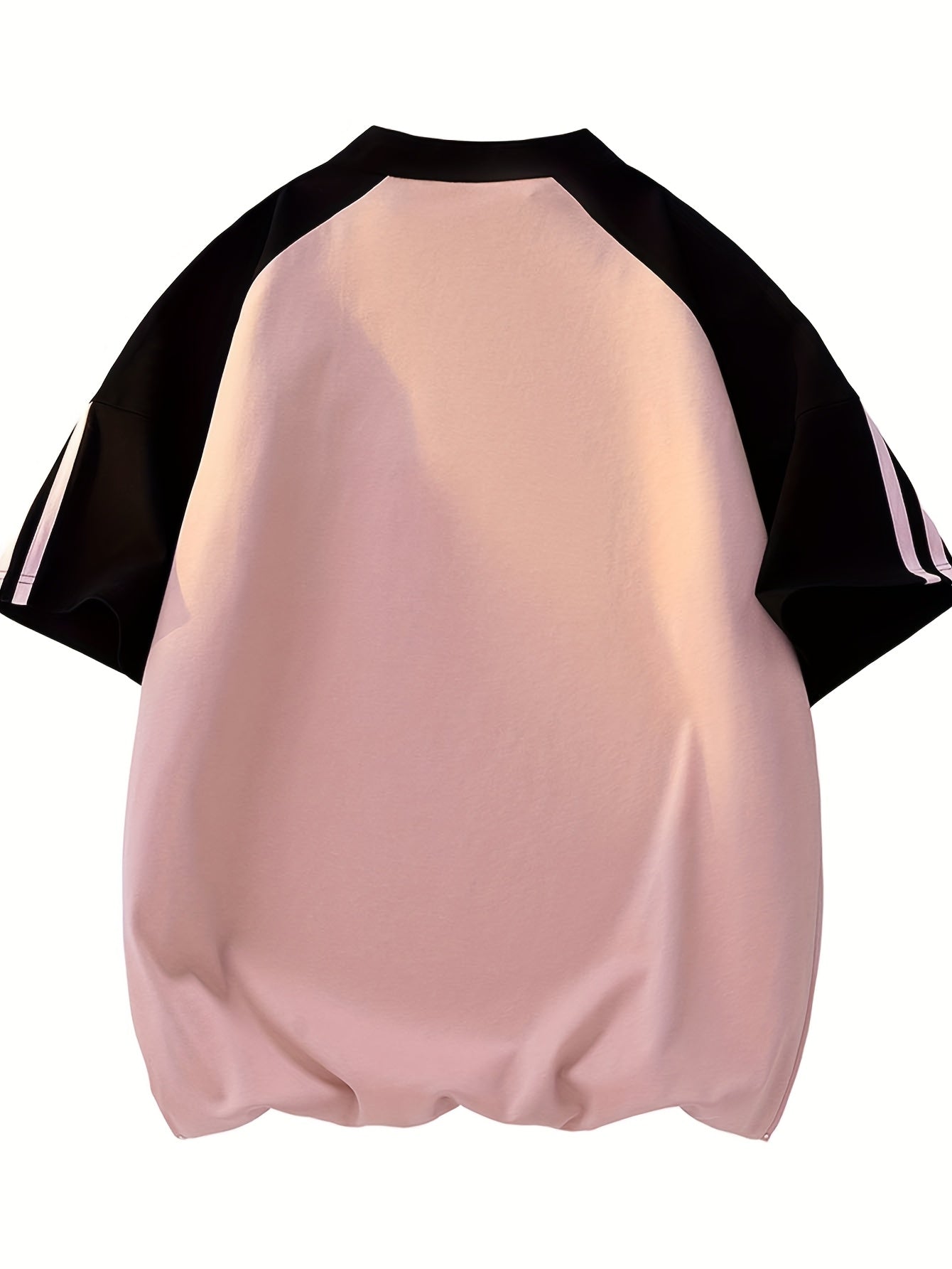 Summer Men'S Half-Zipper T-Shirt Casual Easy Round Neck Contrast Short Sleeve Men'S Style