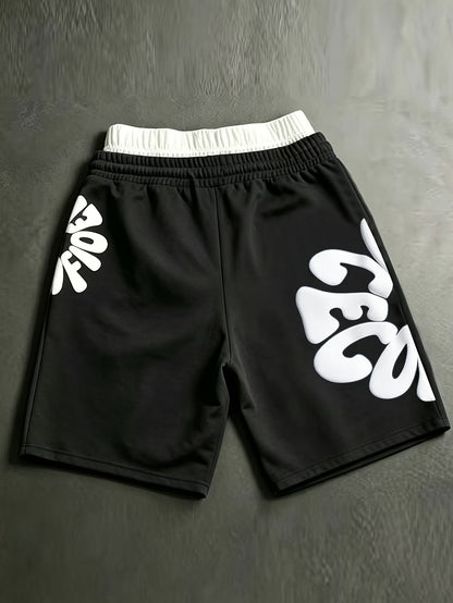 Men's Casual Shorts, Featuring Trendy Foam Print Design. Vintage-inspired Casual Style