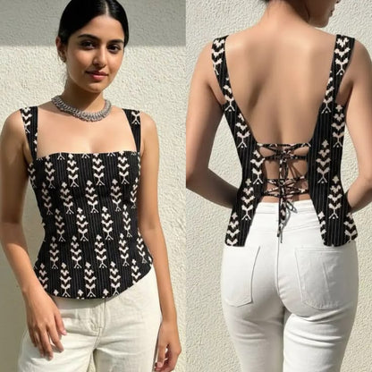 Criss cross back short kurti
