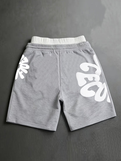 Men's Casual Shorts, Featuring Trendy Foam Print Design. Vintage-inspired Casual Style