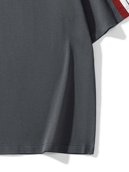 Men's & Unisex American Retro Color-Block Striped T-Shirt