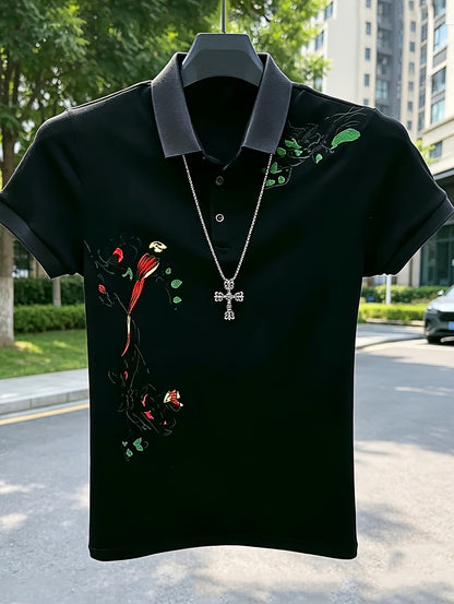 Men's Polo Shirt, Summer Trend, Embroidered, Premium Feel, Fashionable Lapel Collar