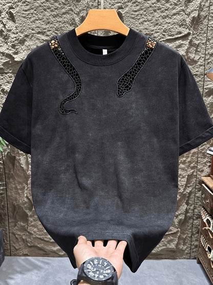 Premium Aesthetic American Trendy Brand Hollow Mesh Distressed Round Neck Short Sleeve T-Shirt