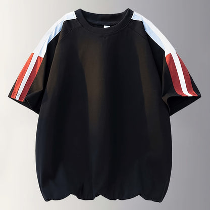 Men's & Unisex American Retro Color-Block Striped T-Shirt