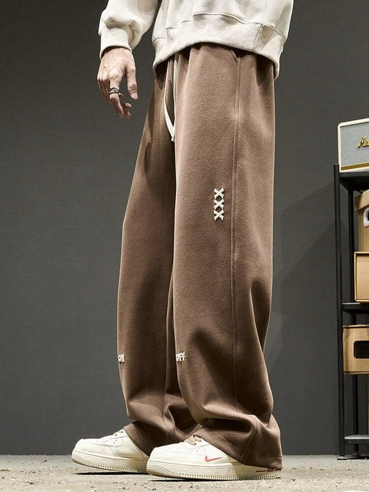 Brown Straight Fit Trackpants