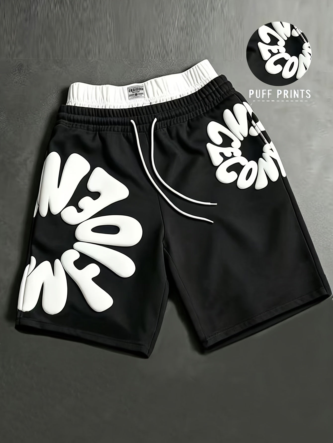 Men's Casual Shorts, Featuring Trendy Foam Print Design. Vintage-inspired Casual Style