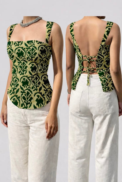 Criss cross back short kurti