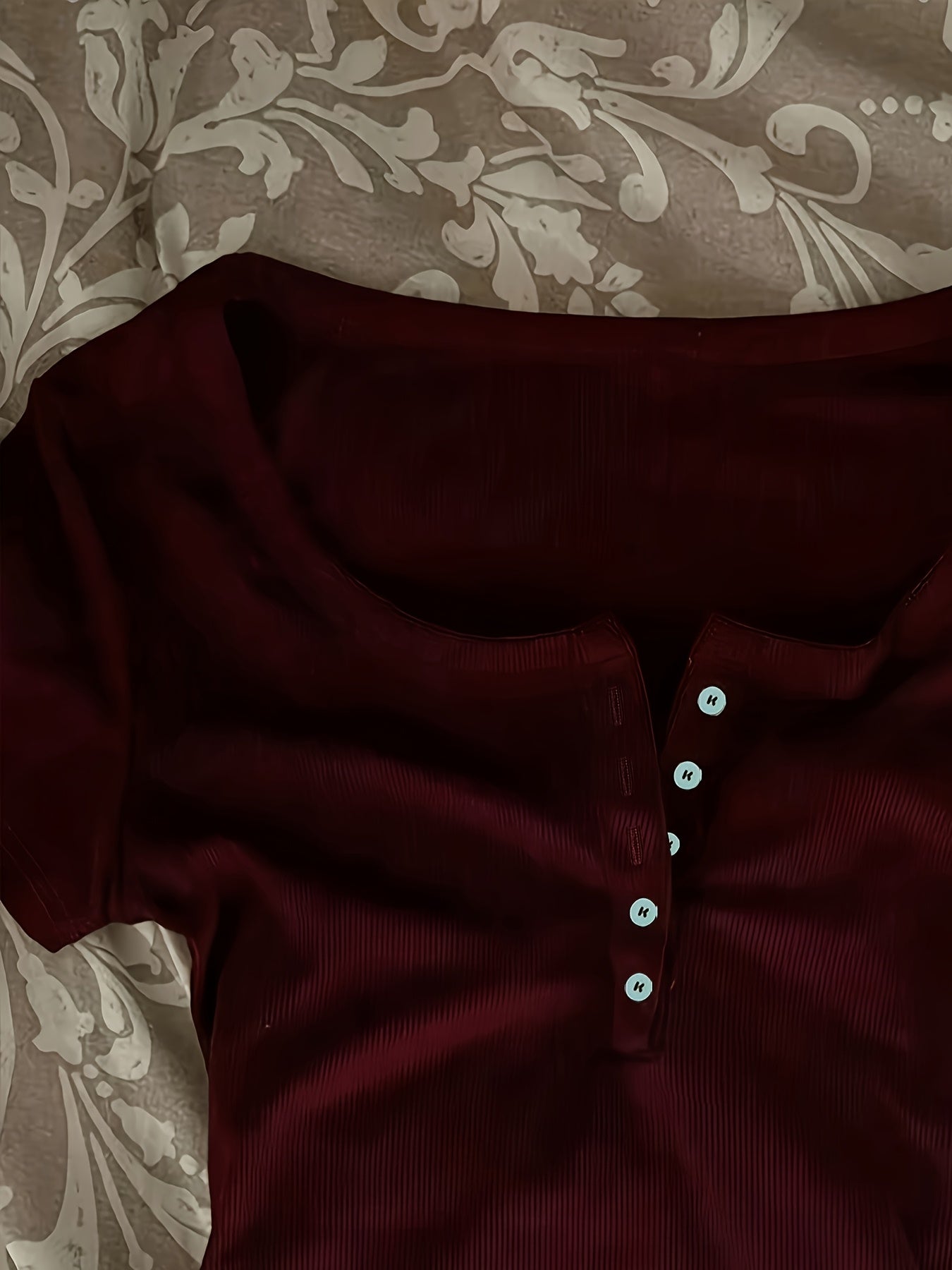 Decorative Neckline Slim Fit T-Shirt Top