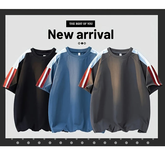 Men's & Unisex American Retro Color-Block Striped T-Shirt