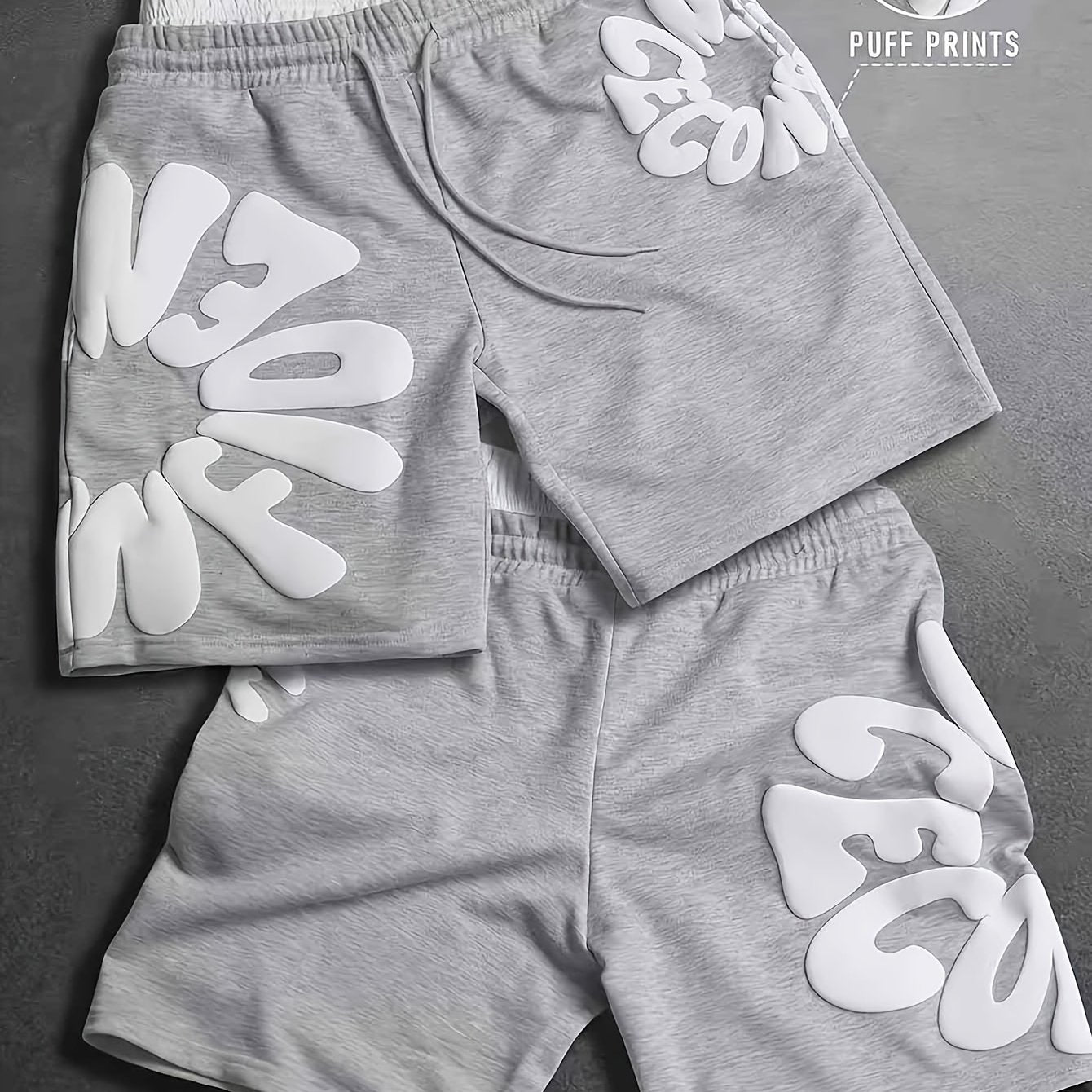 Men's Casual Shorts, Featuring Trendy Foam Print Design. Vintage-inspired Casual Style