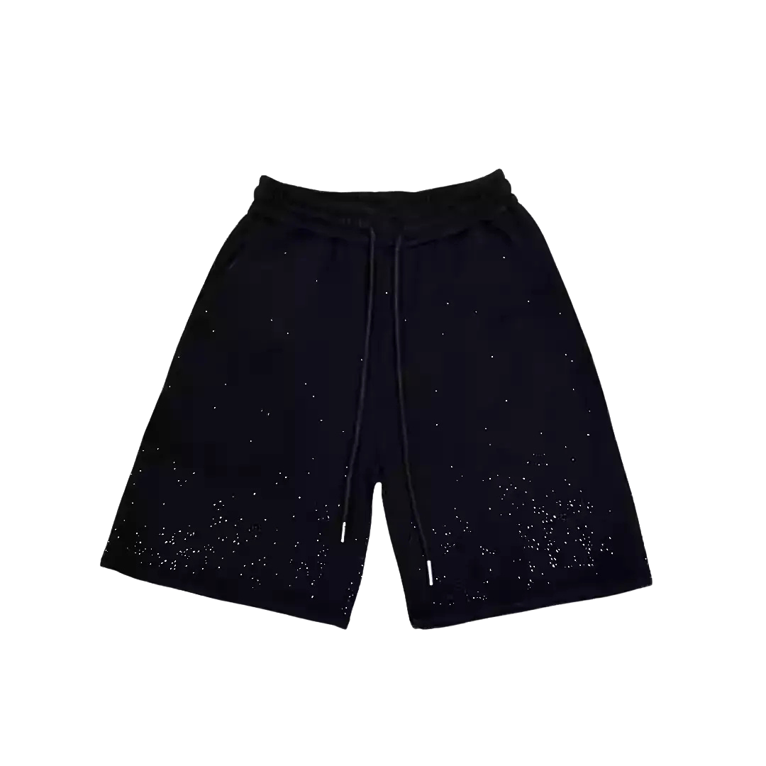 VYBES Rhinestone Cotton Shorts