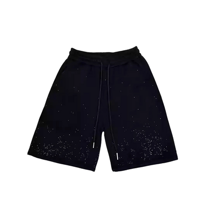 VYBES Rhinestone Cotton Shorts