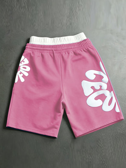 Men's Casual Shorts, Featuring Trendy Foam Print Design. Vintage-inspired Casual Style