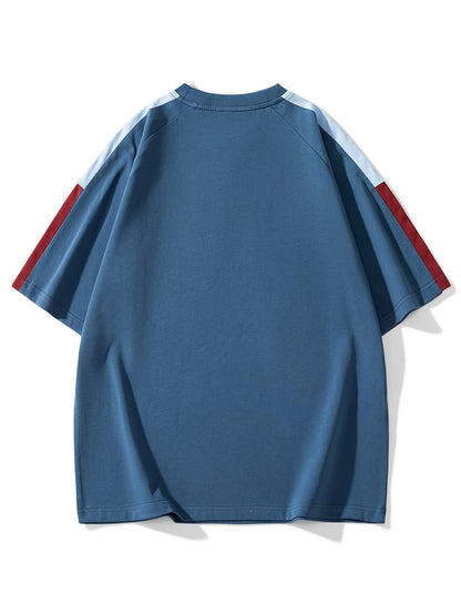 Men's & Unisex American Retro Color-Block Striped T-Shirt