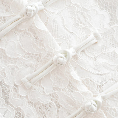 Collar Hollow-Out Sheer Design Slim-Fit