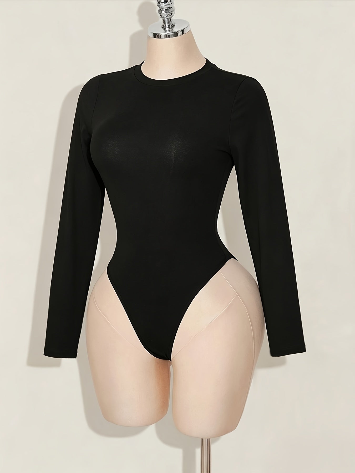 Women's Bodysuit with Patchwork Mesh Design, Back Print, Essential for Dates and Daily Wear