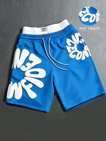 Men's Casual Shorts, Featuring Trendy Foam Print Design. Vintage-inspired Casual Style