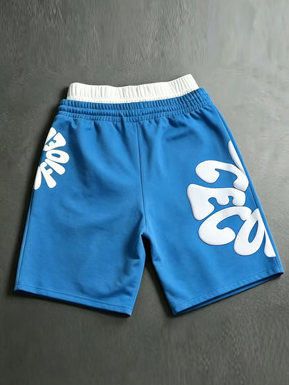 Men's Casual Shorts, Featuring Trendy Foam Print Design. Vintage-inspired Casual Style