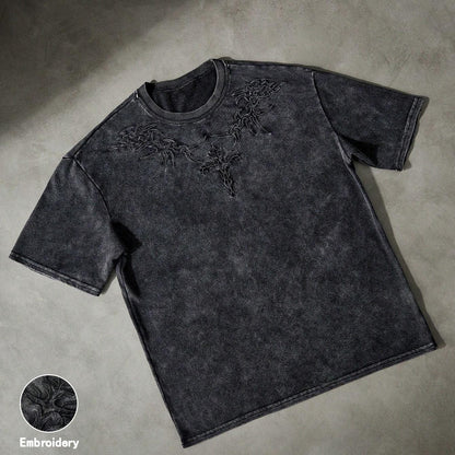 Men'S Street Dark Street Embroidery Dark Cross Distressed