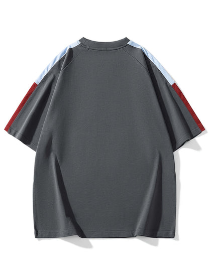 Men's & Unisex American Retro Color-Block Striped T-Shirt