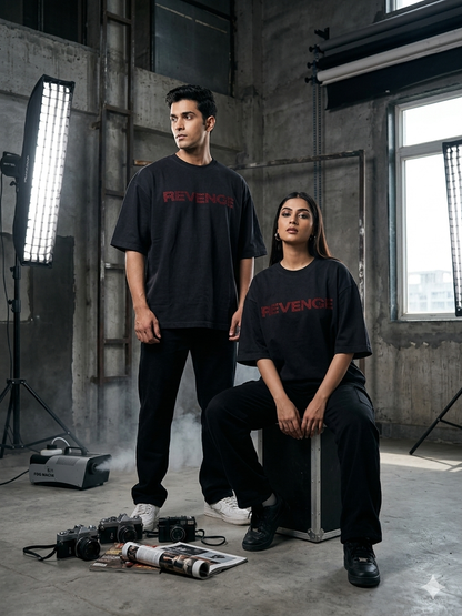REVENGE - Rhinestone Oversized Unisex T-Shirt