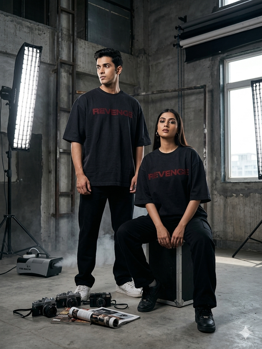 REVENGE - Rhinestone Oversized Unisex T-Shirt
