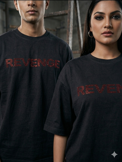 REVENGE - Rhinestone Oversized Unisex T-Shirt