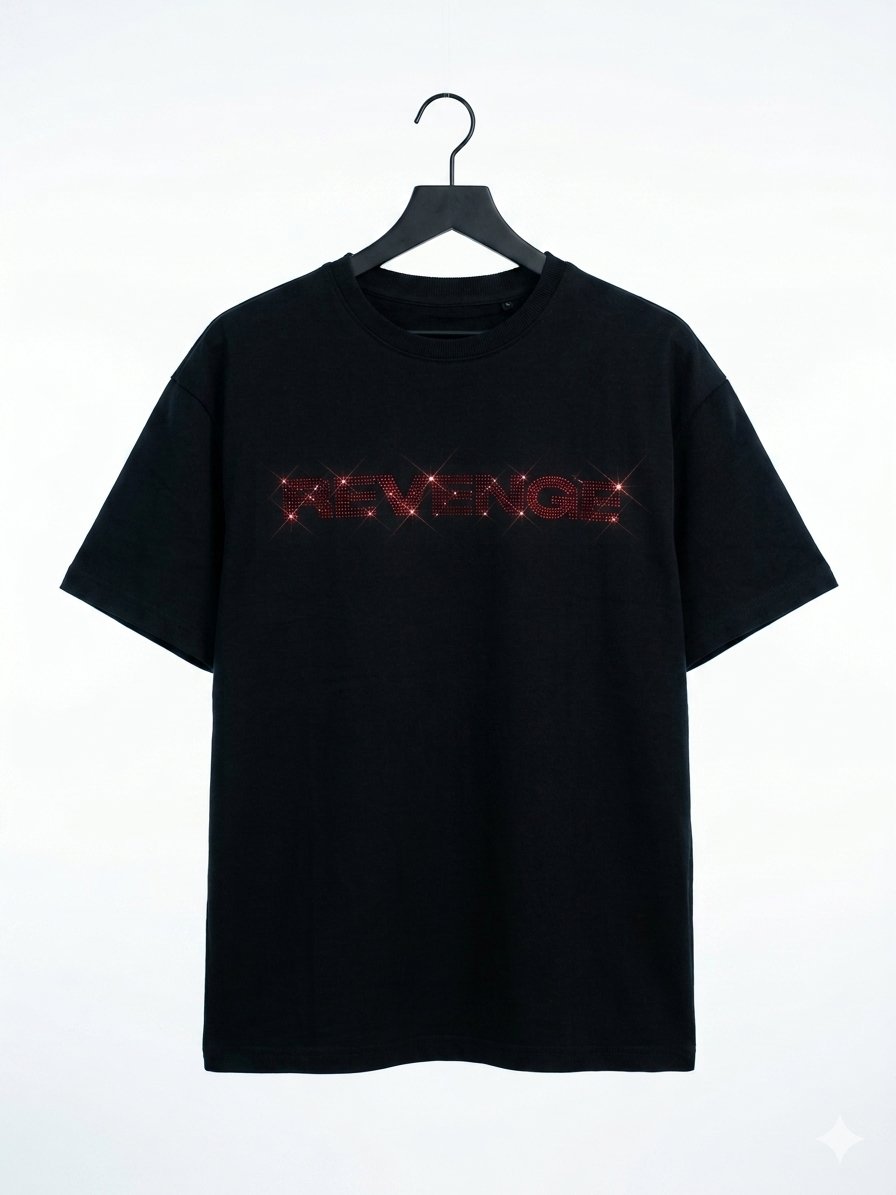 REVENGE - Rhinestone Oversized Unisex T-Shirt