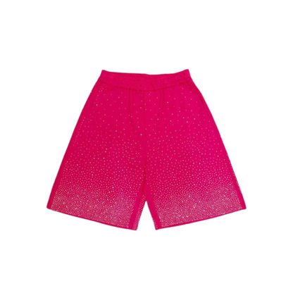 VYBES Rhinestone Cotton Shorts
