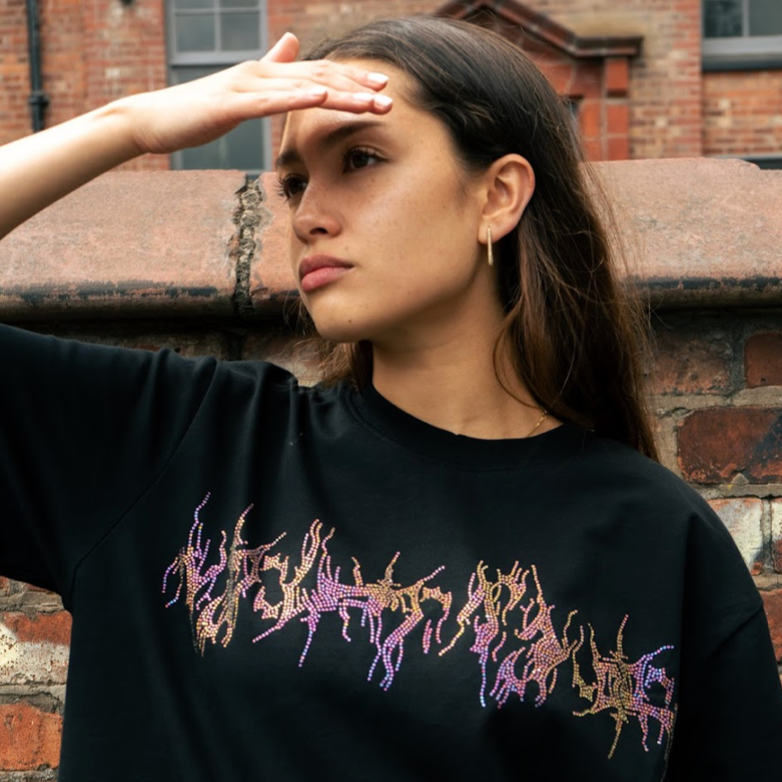 VYBES Rhinestone Drip Tee