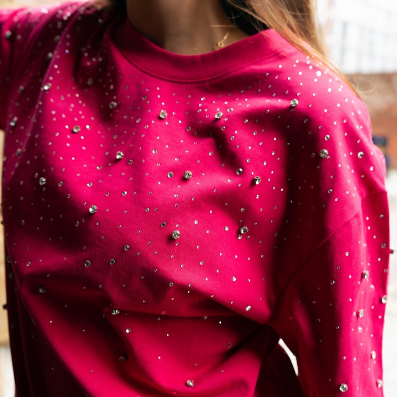 VYBES Luxe Rhinestone Tee